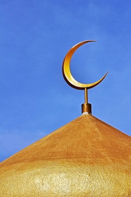 Golden crescent symbol of Islam