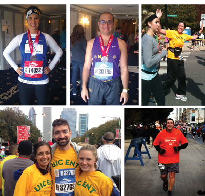 UIC students and employees after the Chicago Marathon