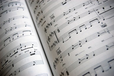 Open page of sheet music