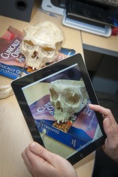 Alison Doubleday taking photo with iPad for anatomy app