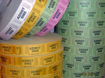 Rolls of admission tickets