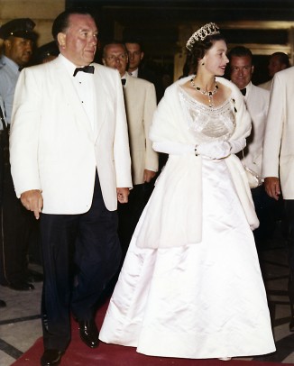 Richard J. Daley and Queen Elizabeth II during her 1959 visit to Chicago