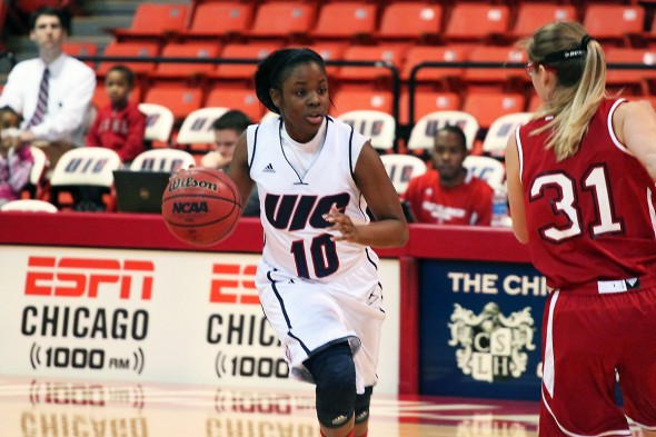 Sophomore Terri Bender scored 11 points during the Flames’ 76-66 victory against Miami University (Ohio) Saturday at the Pavilion.  Photo: Timothy Nguyen 