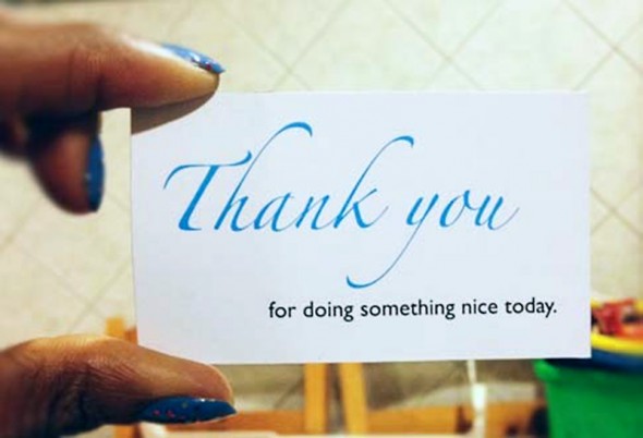 "Thank you for doing something nice today" card
