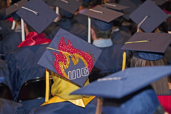 Graduation cap with Flames logo