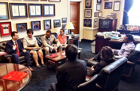 UIC students meet with staff in Rep. Danny Davis office in Washington, D.C., June 16 to discuss bid for Obama Presidential Library