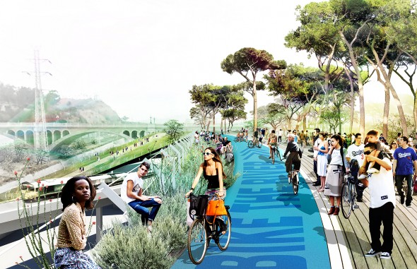 rendering for LA River "Greenway"