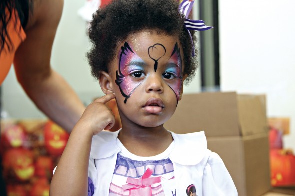 Little girl with face paint