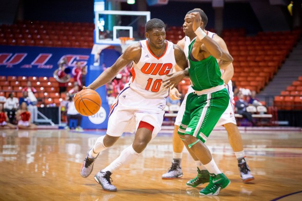 UIC Flames men's basketball vs Cleveland State.  No. 10 Marc Brown