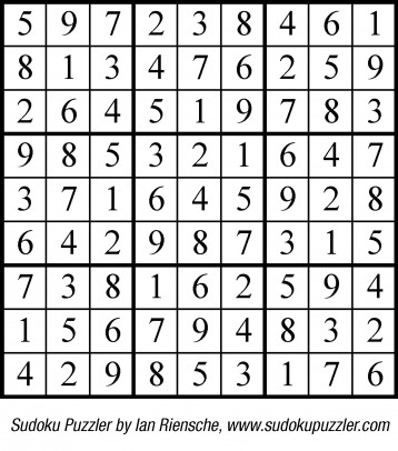 Sudoku Answer - 02-11-15