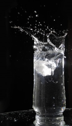 glass of splashing water