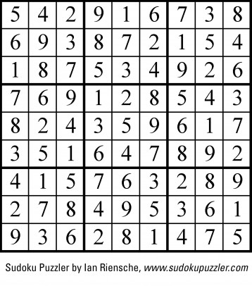 Sudoku Puzzle Answer 4-29