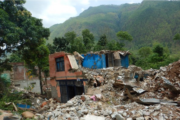 Aftermath of April 25, 2015, earthquake in Kathmandu, Nepal.