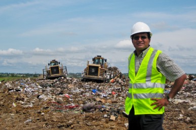 Krishna Reddy at a landfill