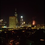 July 4 fireworks over University Hall, 1994.
