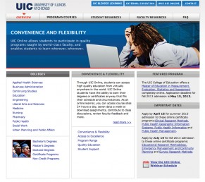 UIC webpage screen shot