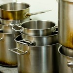 stacks of cooking pots