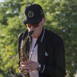 GRiZ playing the saxophone