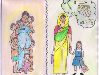 Illustrations from a book about family planning