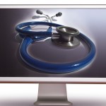 stethoscope on a computer streen