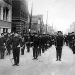 historical photo of a parade