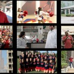 stills of UIC family singing the fight song