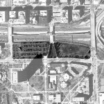 Aerial view with proposed Obama Presidential Library location highlighted
