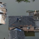 Aerial views of damage caused from Hurricane Katrina the day after the hurricane hit August 30, 2005