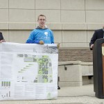 Students present their winning work for the Campus RainWorks Challenge