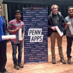 UIC graduate student Sumanth Reddy Pandugula (second from left) with teammates at PennApps hackathon