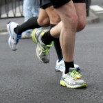 view of feet during a race