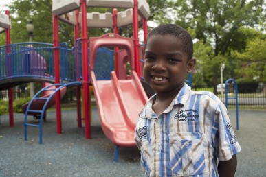 African American boy at a playground