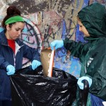 UIC athletes cleaning up garbage