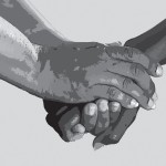 illustration of a pair of hands holding another's hand