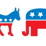 Republican Elephant and Democratic Donkey symbols