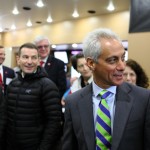 Mayor Rahm Emanuel touring facility