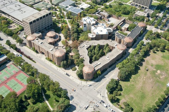 Aerial view of east campus