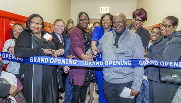 Ribbon cutting for the opening of the Cynthia Barnes-Boyd/Drake Health and Wellness Center