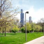 UIC campus and Chicago skyline