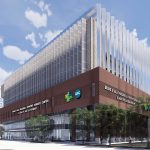 UI Health Proposed rendering of Pasquinelli Outpatient Building. Long shot.