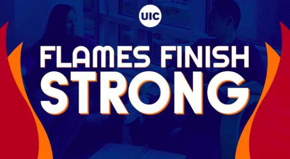Flames Finish strong logo