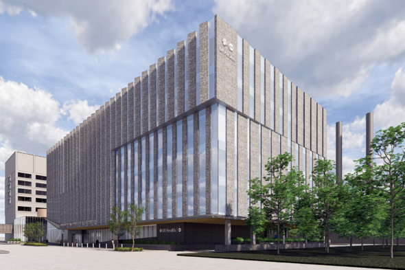 Rendering of the proposed UI Health Outpatient Surgery Center and Specialty Clinics building