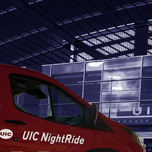 Red van says "UIC NightRide"