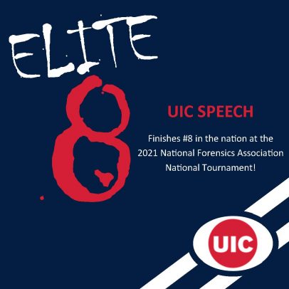 Text says "Elite 8 UIC Speech"