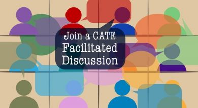Text says "Join a CATE Facilitated Discussion"
