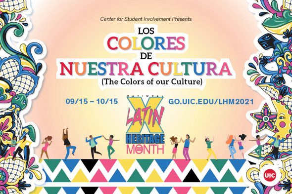 Text in rainbow colors says "Los colores de nuestra cultura - the colors of our culture"