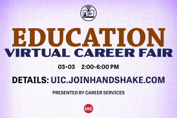 Text says Education Virtual Career Fair
