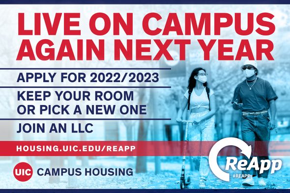 Text says "Live on campus again next year" 
