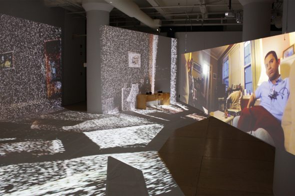 Installation view at UIC Gallery 400 of “Chronicle of a Fall,