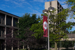 Campus view with UIC banner